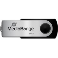 Φλασάκι Flash Drive MediaRange MR912 64GB USB 2.0 - Μαύρο / Ασημί