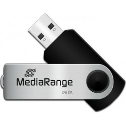 Flash Drive MediaRange MR913 128GB USB 2.0 - Black/Silver Flash Drive MediaRange MR913 128GB USB 2.0 - Black/Silver