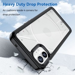 Anti-drop Phone Case for Nothing phone (1) 5G, Scratch-resistant Hybrid TPU + Acrylic Back Cover - Black