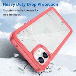 Anti-drop Phone Case for Nothing phone (1) 5G, Scratch-resistant Hybrid TPU + Acrylic Back Cover - Red