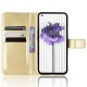 For Nothing phone (1) 5G Crazy Horse Texture Folio Flip Case Stand TPU+PU Leather Wallet Feature Phone Cover with Strap - Gold Nothing Cases Mobile