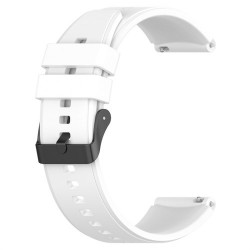 For Samsung Galaxy Watch 5 40mm / 44mm / Watch 5 Pro 45mm Sport Band 20mm Breathable Silicone Strap Replacement Wristband - White