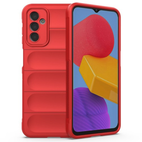 For Samsung Galaxy M13 4G Precise Cutout Anti-drop Protective Phone Cover Rugged Back TPU Case - Red Samsung Cases Mobile