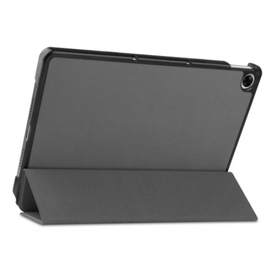 Trifold Stand PU Leather Hard PC Inner Shockproof Protective Tablet Cover for Realme Pad 10.4 - Grey Oppo Realme Tablet Cases