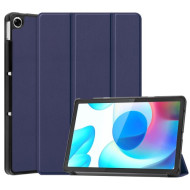 Trifold Stand PU Leather Hard PC Inner Shockproof Protective Tablet Cover for Realme Pad 10.4 - Dark Blue