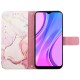 Pattern Printing Leather Series-5 for Xiaomi Redmi 10A Stylish Marble Pattern Phone Wallet Stand Case PU Leather Protective Cover - Rose Gold 005 XIAOMI Cases Mobile
