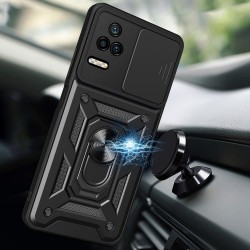 For Xiaomi Poco F4 5G / Redmi K40S 5G Kickstand PC + TPU Hybrid Cover Slide Camera Protection Phone Case - Red For Xiaomi Poco F4 5G / Redmi K40S 5G Kickstand PC + TPU Hybrid Cover Slide Camera Protection Phone Case - Red