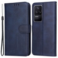 Θήκη Πορτοφόλι με Βάση Στήριξης (Όψη Δέρματος) για Xiaomi Poco F4 5G - Σκούρο Μπλε