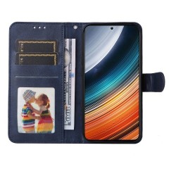 For Xiaomi Redmi K40S 5G / Poco F4 5G Phone Cover Magnetic Classic Calf Texture PU Leather Stand Wallet Style Phone Case - Blue For Xiaomi Redmi K40S 5G / Poco F4 5G Phone Cover Magnetic Classic Calf Texture PU Leather Stand Wallet Style Phone Case - Blue