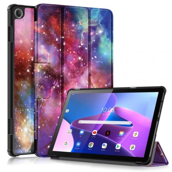 For Lenovo Tab M10 (Gen 3) 10.1 inch 328F Pattern Printing Auto Wake/Sleep PU Leather Case Trifold Stand Folio Cover - The Milky Way Lenovo Cases Mobile Tablet