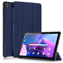 For Lenovo Tab M10 (Gen 3) 10.1-inch 328F Trifold Stand Tablet Case Microfiber Leather Auto Wake/Sleep Magnetic Closure Anti-scratch Protective Cover - Dark Blue For Lenovo Tab M10 (Gen 3) 10.1-inch 328F Trifold Stand Tablet Case Microfiber Leather Auto Wake/Sleep Magnetic Closure Anti-scratch Protective Cover - Dark Blue