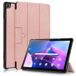 For Lenovo Tab M10 (Gen 3) 10.1-inch 328F Trifold Stand Tablet Case Microfiber Leather Auto Wake/Sleep Magnetic Closure Anti-scratch Protective Cover - Rose Gold For Lenovo Tab M10 (Gen 3) 10.1-inch 328F Trifold Stand Tablet Case Microfiber Leather Auto Wake/Sleep Magnetic Closure Anti-scratch Protective Cover - Rose Gold