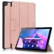 For Lenovo Tab M10 (Gen 3) 10.1-inch 328F Trifold Stand Tablet Case Microfiber Leather Auto Wake/Sleep Magnetic Closure Anti-scratch Protective Cover - Rose Gold Lenovo Cases Mobile Tablet