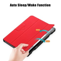 For Lenovo Tab M10 (Gen 3) 10.1-inch 328F Trifold Stand Tablet Case Microfiber Leather Auto Wake/Sleep Magnetic Closure Anti-scratch Protective Cover - Red For Lenovo Tab M10 (Gen 3) 10.1-inch 328F Trifold Stand Tablet Case Microfiber Leather Auto Wake/Sleep Magnetic Closure Anti-scratch Protective Cover - Red