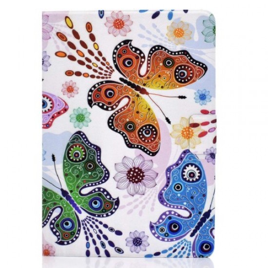 For Lenovo Tab M10 (Gen 3) TB-328F B2 Pattern Printing Stand Protective Case Auto Sleep/Wake Function PU Leather Smart Cover with Card Slots - Butterflies Lenovo Cases Mobile Tablet