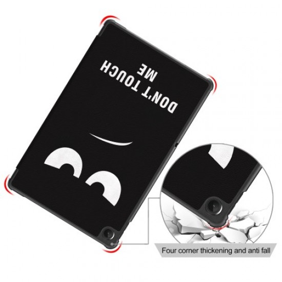 For Lenovo Tab M10 Plus (Gen 3) 10.6 inch 125FTB-128F Trifold Stand Case Pattern Printing PU Leather Auto Wake/Sleep Smart Cover - Don't Touch Me Lenovo Cases Mobile Tablet