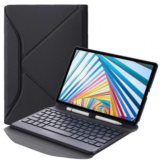 BM20 For Lenovo Tab M10 Plus (Gen 3) TB-125FU Leather Protective Case + Bluetooth Keyboard Support Triangle Stand Built-in Pen Slot - Black Lenovo Cases Mobile Tablet