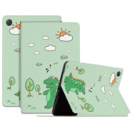 For Lenovo Tab M10 Plus (Gen 3) 10.6-inch Cartoon Pattern Printing PU Leather Adjustable Stand Tablet Case with Auto Wake/Sleep - Walking Dinosaur