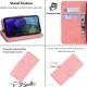 Wallet Phone Case for Motorola Moto G22 / Moto E32s 4G Flip Folio Protective Cover Shockproof TPU Inner Phone Shell with Stand - Pink Motorola Cases Mobile