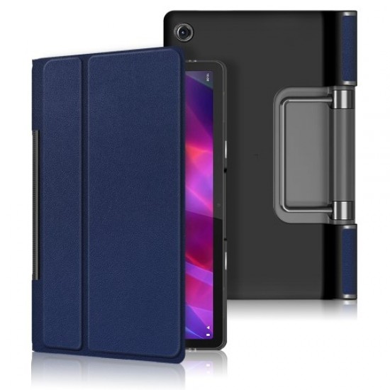 Plain PU Leather Good Shock-Absorption Tablet Cover with Kickstand for Lenovo Yoga Tab 11 - Dark Blue Lenovo Cases Mobile Tablet