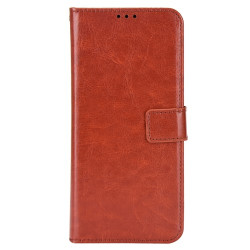 Crazy Horse Texture Case for Huawei nova Y70 4G/nova Y70 Plus 4G. Stand Wallet Feature PU Leather Anti-scratch Phone Cover Shell - Brown
