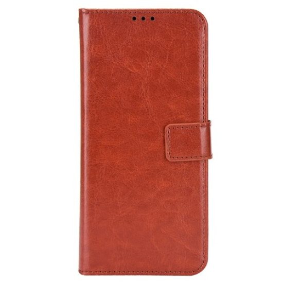 Crazy Horse Texture Case for Huawei nova Y70 4G/nova Y70 Plus 4G. Stand Wallet Feature PU Leather Anti-scratch Phone Cover Shell - Brown Huawei Cases Mobile