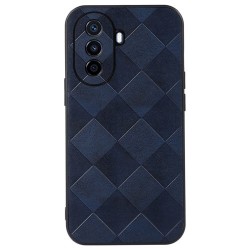 For Huawei Enjoy 50/nova Y70 4G/nova Y70 Plus 4G PU Leather Grid Texture Phone Case Soft TPU Hard PC Hybrid Shockproof Cover - Blue For Huawei Enjoy 50/nova Y70 4G/nova Y70 Plus 4G PU Leather Grid Texture Phone Case Soft TPU Hard PC Hybrid Shockproof Cover - Blue