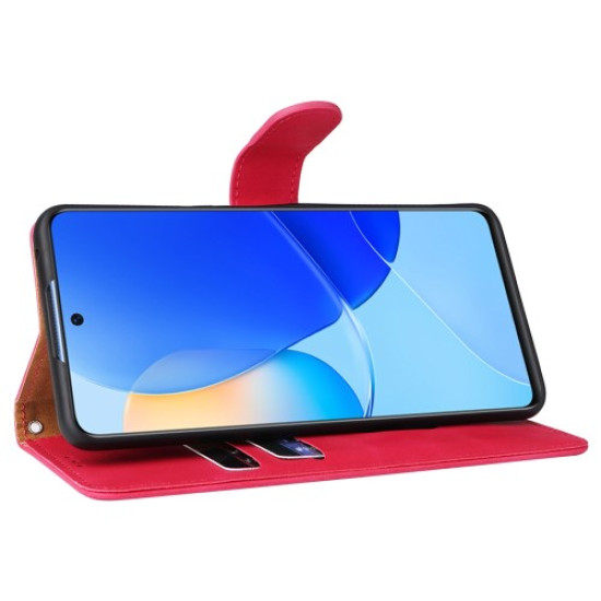 Skin-touch Feeling Phone Case for Huawei nova 9 SE. Anti-scratch PU Leather + TPU Stand Wallet Shell - Rose Huawei Cases Mobile