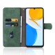 For Honor X7 Flip Wallet Phone Case Skin-touch Feeling Leather Stand Function TPU Inner Shell Shockproof Cover with Strap - Green Huawei Cases Mobile