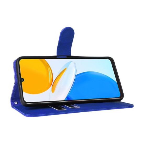 Θήκη Πορτοφόλι με Βάση Στήριξης (Όψη Δέρματος) για Honor X7 - Μπλε Huawei Θήκες Κινητών