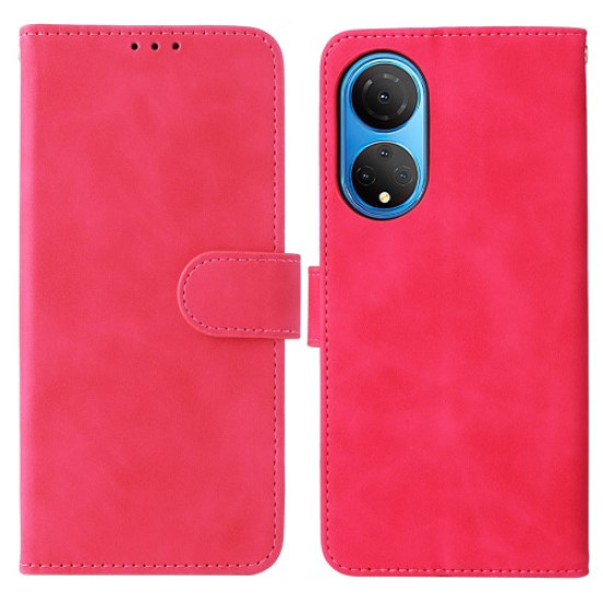 Θήκη Πορτοφόλι με Βάση Στήριξης (Όψη Δέρματος) για Honor X7 - Φούξια Huawei Θήκες Κινητών