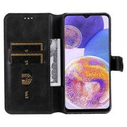 For Samsung Galaxy A23 4G (165.4 x 76.9 x 8.4mm)/M23 5G/F23 5G PU Leather Magnetic Clasp Wallet Cover Adjustable Stand Phone Case - Black For Samsung Galaxy A23 4G (165.4 x 76.9 x 8.4mm)/M23 5G/F23 5G PU Leather Magnetic Clasp Wallet Cover Adjustable Stand Phone Case - Black