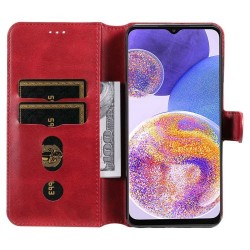 For Samsung Galaxy A23 4G (165.4 x 76.9 x 8.4mm)/M23 5G/F23 5G PU Leather Magnetic Clasp Wallet Cover Adjustable Stand Phone Case - Red For Samsung Galaxy A23 4G (165.4 x 76.9 x 8.4mm)/M23 5G/F23 5G PU Leather Magnetic Clasp Wallet Cover Adjustable Stand Phone Case - Red