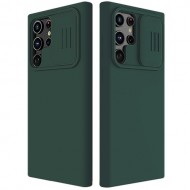 NILLKIN Θήκη Σιλικόνης με Πορτάκι Κάμερας για Samsung Galaxy S22 Ultra 5G - Πράσινο του Δάσους