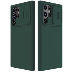 NILLKIN Θήκη Σιλικόνης με Πορτάκι Κάμερας για Samsung Galaxy S22 Ultra 5G - Πράσινο του Δάσους