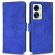 For OnePlus Nord 2T 5G Anti-fall Flip Case Wallet Skin-touch Feeling PU Leather Magnetic Cellphone Case Stand with Wrist Strap - Blue OnePlus Mobile Cases