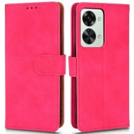 For OnePlus Nord 2T 5G Anti-fall Flip Case Wallet Skin-touch Feeling PU Leather Magnetic Cellphone Case Stand with Wrist Strap - Rose