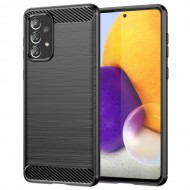 Θήκη Σιλικόνης Carbon Fiber Ενισχυμένη για Samsung Galaxy A73 5G - Μαύρο