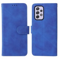 Skin-touch Feeling PU Leather + TPU Phone Cover Stand Wallet Shell Mobile Phone Case for Samsung Galaxy A73 5G - Blue