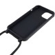 For iPhone 14 Plus Integrated TPU Phone Back Case Anti-scratch Anti-drop Cover with Lanyard - Black Apple Cases Mobile