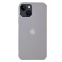 For iPhone 14 Plus Matte Surface Soft TPU Phone Back Cover Anti-drop Anti-fingerprint Case - Transparent White