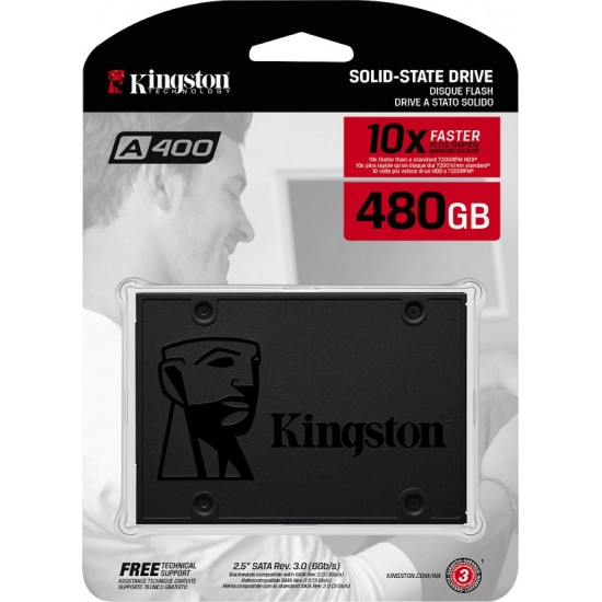 Kingston A400 SSD 480GB 2.5'' SATA III Memory Cards & USB Sticks
