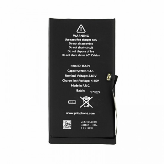 Prio Battery for iPhone 12 / 12 Pro 2815 mAh with chipset Apple Parts