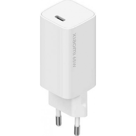 Xiaomi Mi 65W GaN Tech Fast Φορτιστής Τοίχου Γρήγορης Φόρτισης 65W USB-C - Μαύρο Apple Καλώδια Αντάπτορες και Φορτιστές