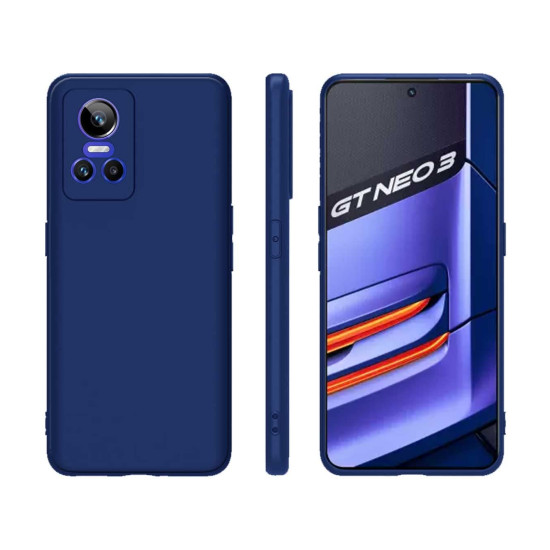 Flexible TPU Phone Case Shell for Realme GT Neo 3 - Dark Blue Oppo Realme Cases Mobile