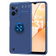 For Realme C31 Metal Ring Holder Kickstand Protective Phone Case TPU Back Cover - Blue Oppo Realme Cases Mobile