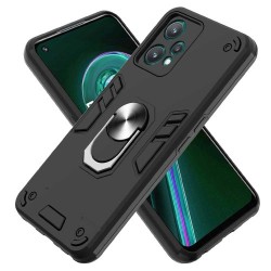 YB PC Series-1 for Realme 9 Pro 5G/V25 Rotary Ring Kickstand Hybrid TPU + PC Cover Shockproof Phone Case - Black YB PC Series-1 for Realme 9 Pro 5G/V25 Rotary Ring Kickstand Hybrid TPU + PC Cover Shockproof Phone Case - Black
