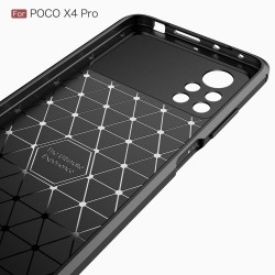Θήκη Σιλικόνης TPU Carbon Fiber για Xiaomi Poco X4 Pro 5G - Μαύρο
