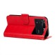 For Xiaomi Poco X4 Pro 5G Solid Color PU Leather Shockproof Shell Magnetic Clasp Mobile Phone Wallet Stand Case with Wrist Strap - Red XIAOMI Cases Mobile