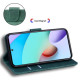 Solid Color Phone Case for Xiaomi Redmi 10C. PU Leather Stand Wallet Cover TPU Inner Phone Shell - Green XIAOMI Cases Mobile